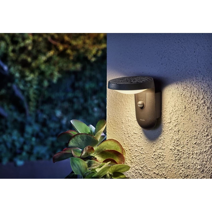 Philips - LED Lauko sieninis šviestuvas su jutikliu LED/9W/230V 2700K IP44