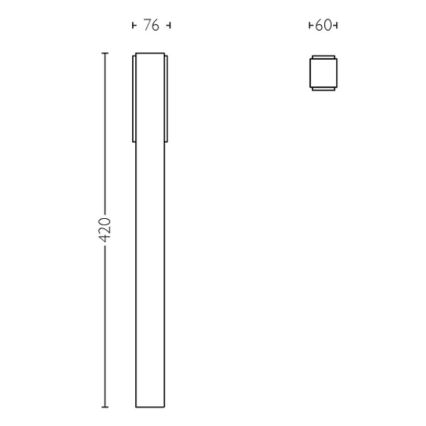 Philips - LED lauko šviestuvas STRATOSPHERE LED/3,8W/230V 42 cm 2700K IP44