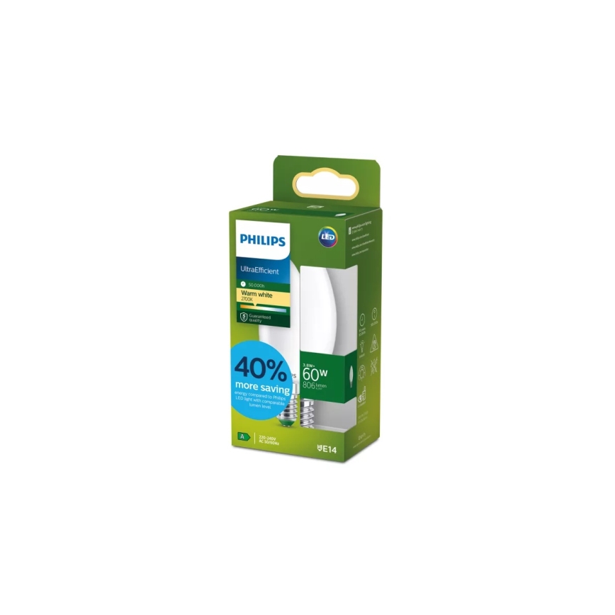 Philips LED lemputė ULTRAEFFICIENT B35 E14/3,8W/230V 2700K