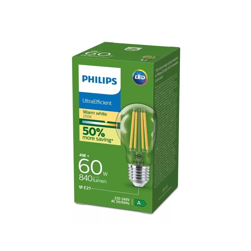 Philips LED lemputė ULTRAEFFICIENT VINTAGE E27/4W/230V 2700K