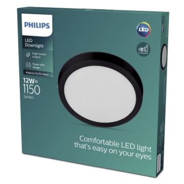 Philips - LED Lubinis šviestuvas LED/12W/230V 2700K juodas