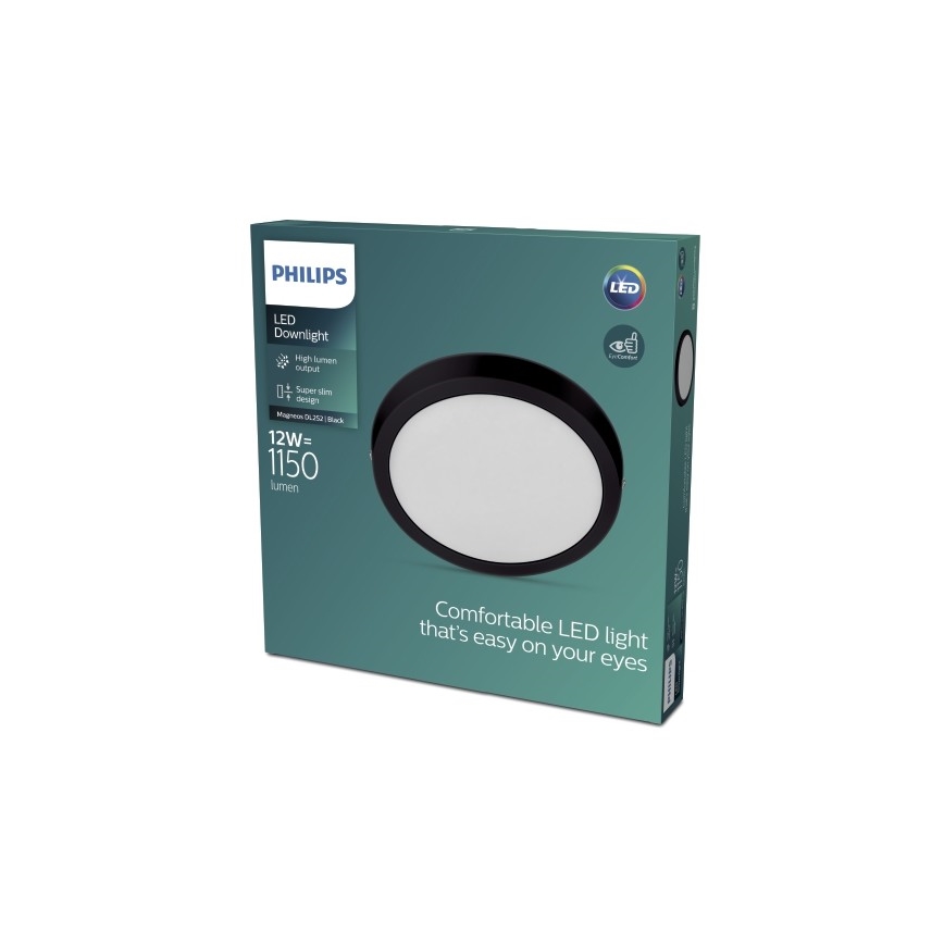 Philips - LED Lubinis šviestuvas LED/12W/230V 2700K juodas