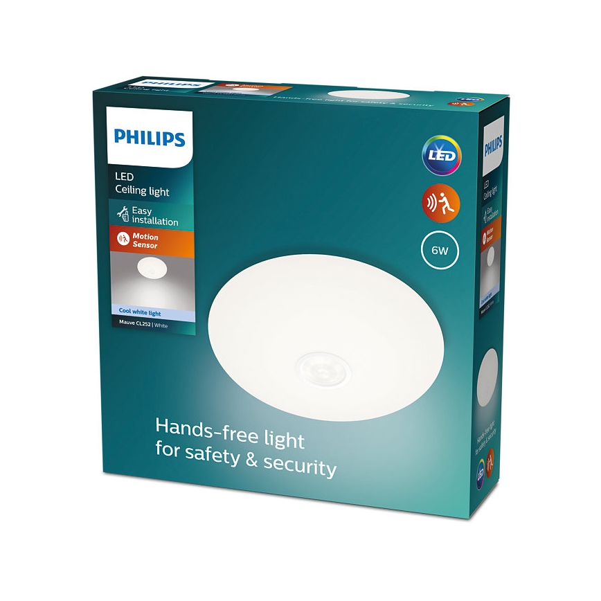 Philips - LED Lubinis  šviestuvas su jutikliu MAUVE LED/6W/230V 4000K