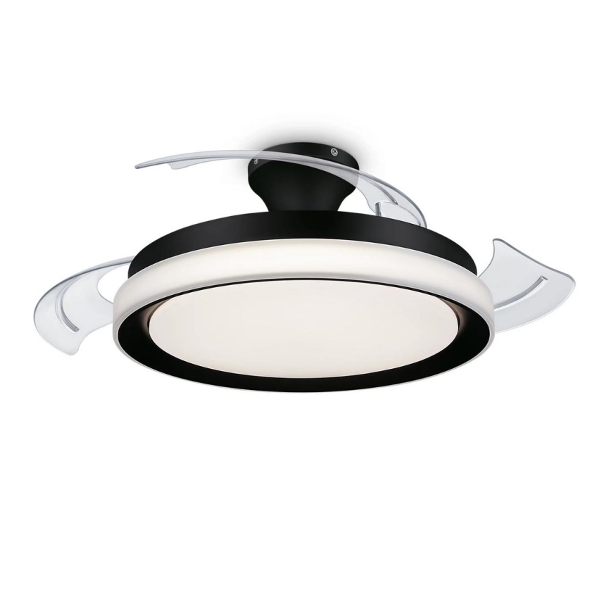 Philips-LED Lubinis šviestuvas su ventiliatoriumi BLISS LED/35W/230V 5500/4000/2700K juodas + nuotolinio valdymo pultas