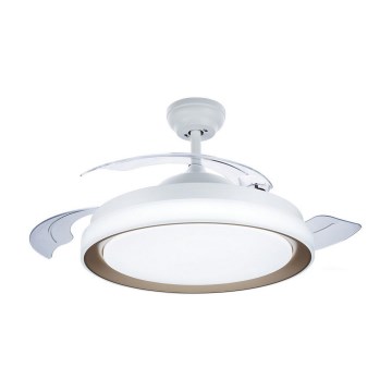 Philips-LED lubinis šviestuvas su ventiliatoriumi LED/35W/230V 5500/4000/2700K + nuotolinio valdymo pultas aukso