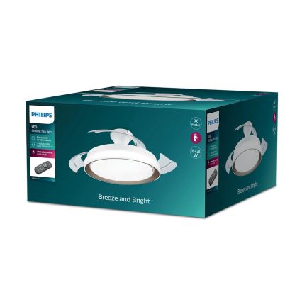 Philips-LED lubinis šviestuvas su ventiliatoriumi LED/35W/230V 5500/4000/2700K + nuotolinio valdymo pultas aukso