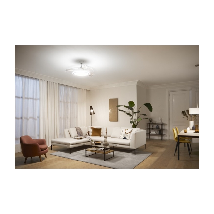 Philips - LED lubinis ventiliatorius LED/35W/230V 5500/4000/2700K baltas + nuotolinio valdymo pultas