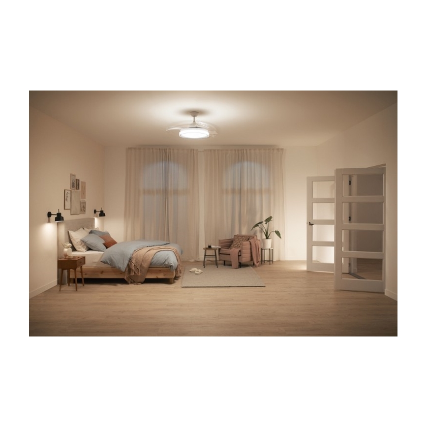 Philips - LED lubinis ventiliatorius LED/35W/230V 5500/4000/2700K baltas + nuotolinio valdymo pultas