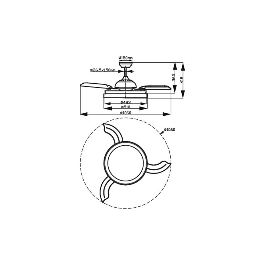 Philips - LED lubinis ventiliatorius LED/35W/230V 5500/4000/2700K baltas + nuotolinio valdymo pultas