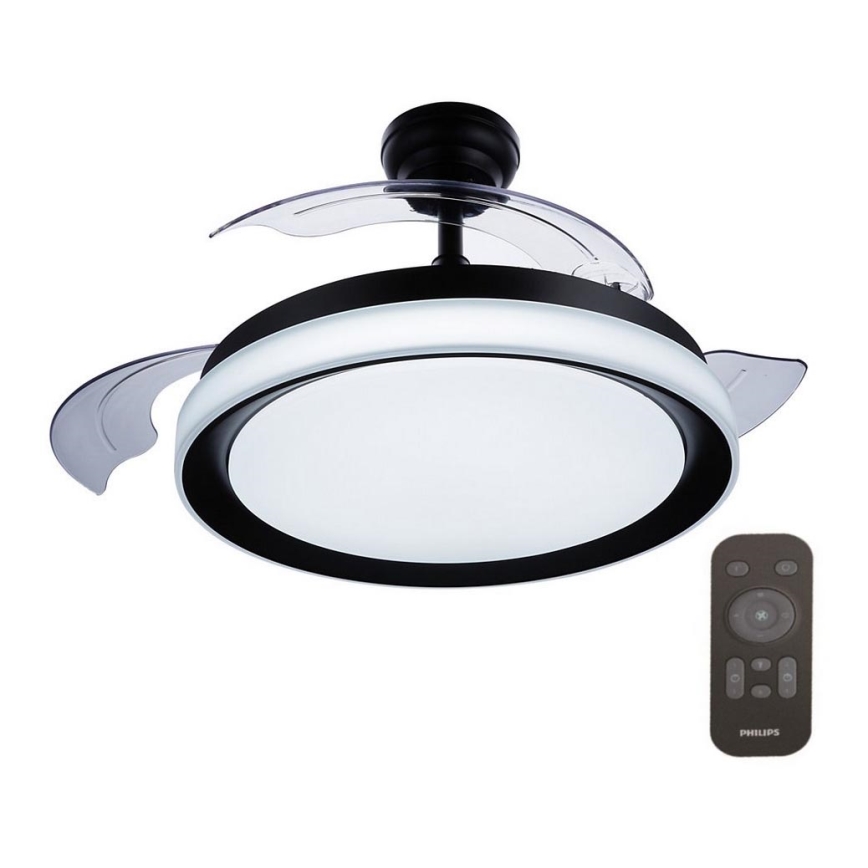 Philips - LED Lubinis ventiliatorius LED/35W/230V 5500/4000/2700K juodas + valdymo pultas