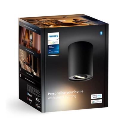 Philips - LED pritemdomas akcentinis apšvietimas Hue PILLAR 1xGU10/4,2W/230V 2200-6500K juoda