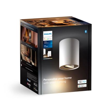 Philips - LED pritemdomas akcentinis apšvietimas Hue PILLAR 1xGU10/4,2W/230V 2200-6500K + nuotolinio valdymo pultas balta