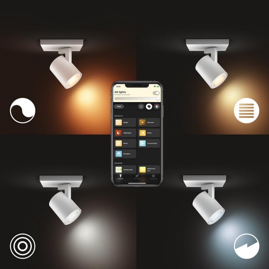 Philips - LED pritemdomas akcentinis apšvietimas Hue RUNNER 1xGU10/4,2W/230V 2200-6500K balta