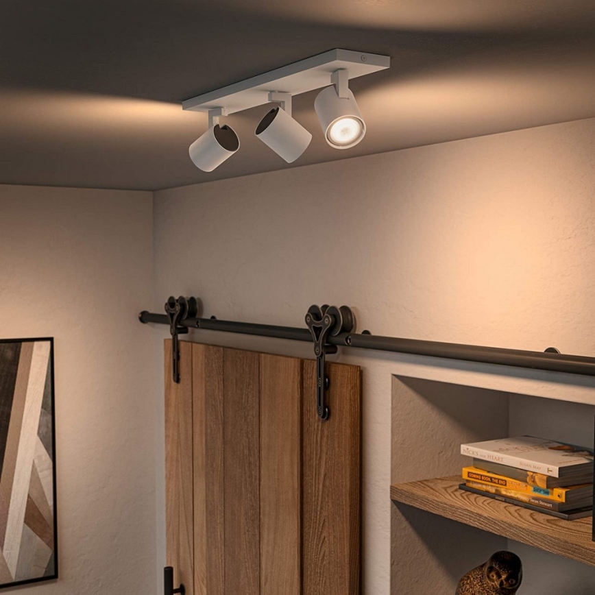 Philips - LED pritemdomas akcentinis apšvietimas Hue RUNNER 3xGU10/4,2W/230V 2200-6500K + nuotolinio valdymo pultas balta
