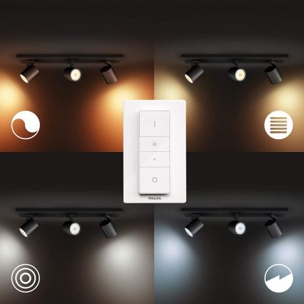 Philips - LED pritemdomas akcentinis apšvietimas Hue RUNNER 3xGU10/4,2W/230V 2200-6500K + nuotolinio valdymo pultas juoda