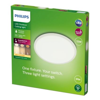 Philips - LED pritemdomas lauko šviestutvas SCENE SWITCH LED/15W/230V IP54 balta