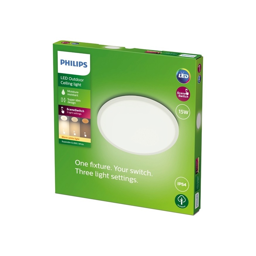 Philips - LED pritemdomas lauko šviestutvas SCENE SWITCH LED/15W/230V IP54 balta