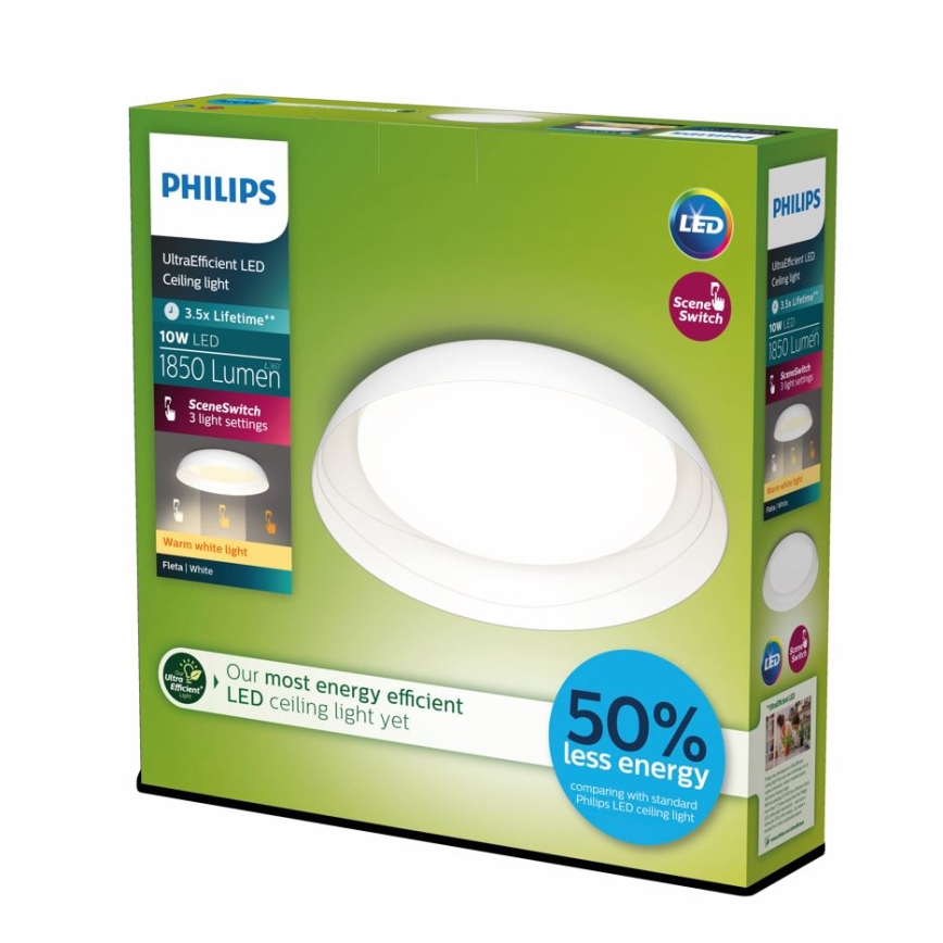 Philips - LED Pritemdomas lubinis šviestuvas FLETA SCENE SWITCH LED/10W/230V 2700K balta