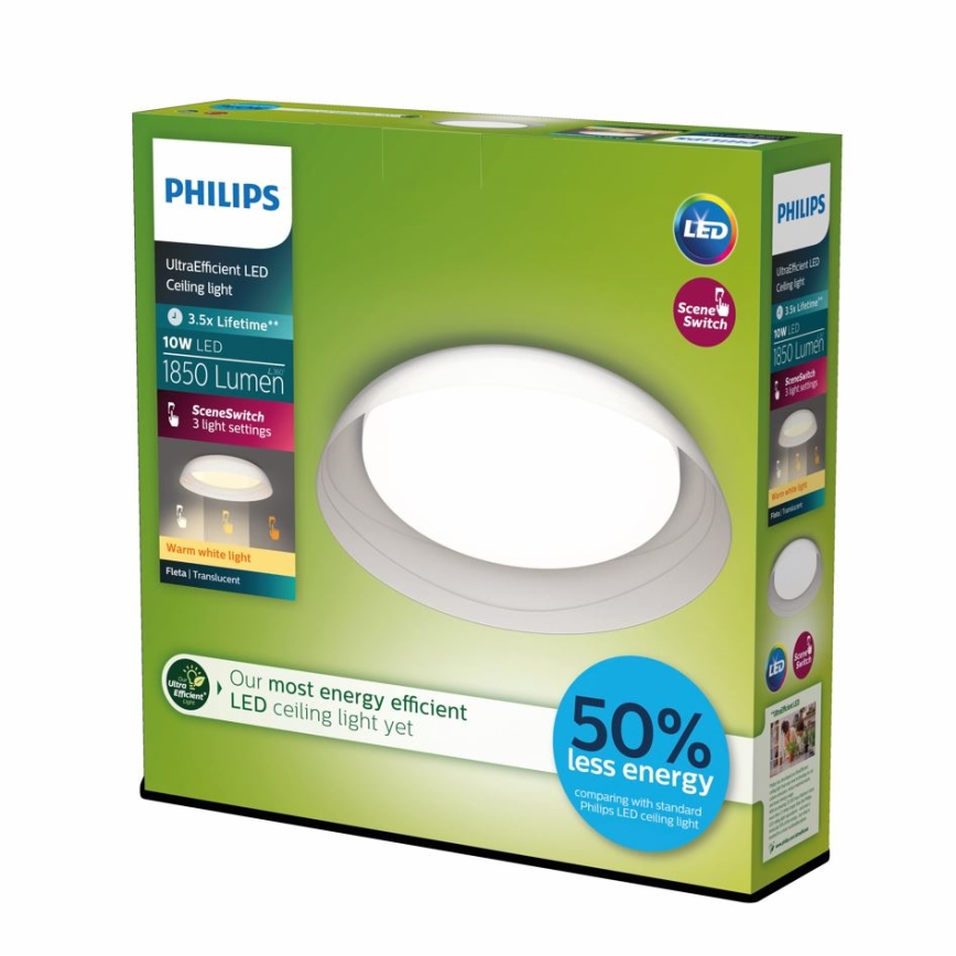 Philips - LED Pritemdomas lubinis šviestuvas FLETA SCENE SWITCH LED/10W/230V 2700K permatoma