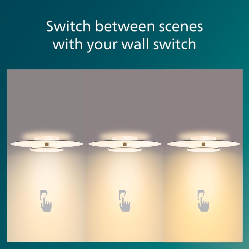 Philips- LED Pritemdomas lubinis šviestuvas SCENE SWITCH LED/30W/230V 2700K sidabras