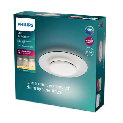 Philips- LED Pritemdomas lubinis šviestuvas SCENE SWITCH LED/30W/230V 2700K juoda