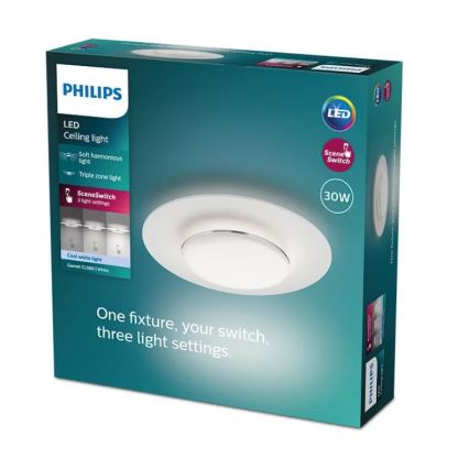 Philips- LED Pritemdomas lubinis šviestuvas SCENE SWITCH LED/30W/230V 4000K sidabras