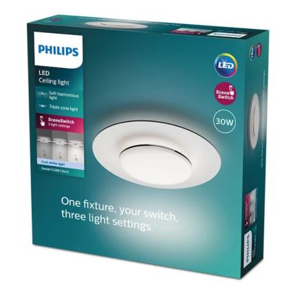 Philips- LED Pritemdomas lubinis šviestuvas SCENE SWITCH LED/30W/230V 4000K juoda