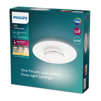 Philips- LED Pritemdomas lubinis šviestuvas SCENE SWITCH LED/40W/230V 2700K sidabras