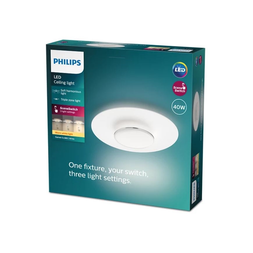 Philips- LED Pritemdomas lubinis šviestuvas SCENE SWITCH LED/40W/230V 2700K sidabras