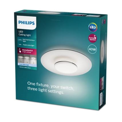 Philips- LED Pritemdomas lubinis šviestuvas SCENE SWITCH LED/40W/230V 4000K juoda