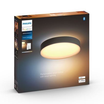 Philips - LED Pritemdomas lubinis šviestuvas Hue LED/33,5W/230V 2200-6500K diametras 425 mm juoda + nuotolinio valdymo pultas