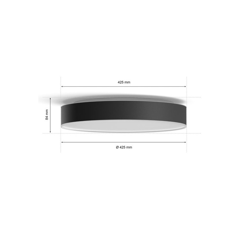 Philips - LED Pritemdomas lubinis šviestuvas Hue LED/33,5W/230V 2200-6500K diametras 425 mm juoda + nuotolinio valdymo pultas