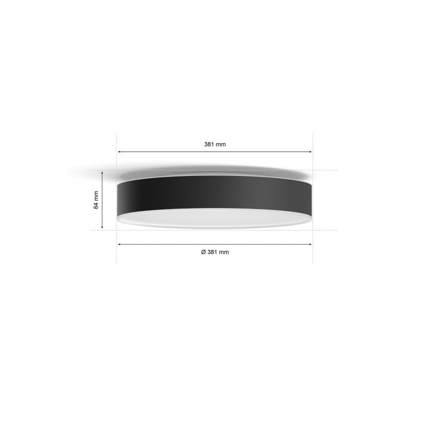 Philips - LED Pritemdomas lubinis šviestuvas Hue LED/19,2W/230V 2200-6500K diametras 381 mm juoda + nuotolinio valdymo pultas