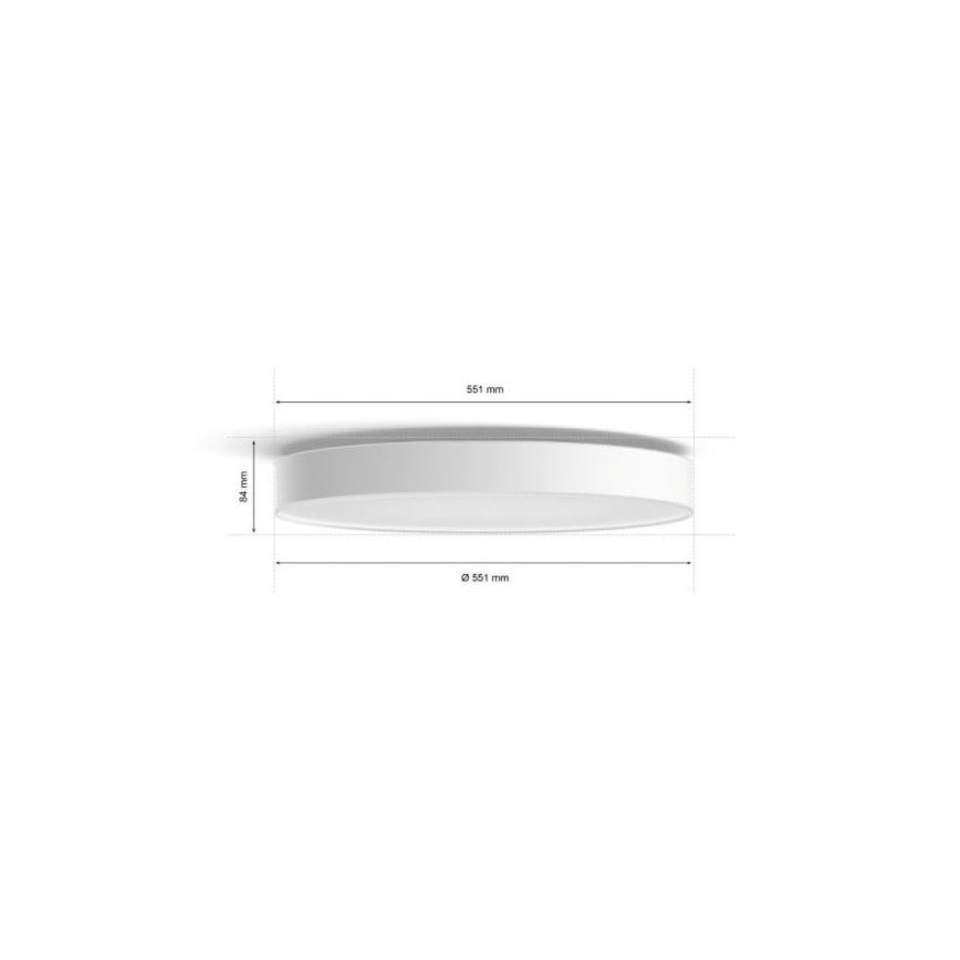 Philips - LED Pritemdomas lubinis šviestuvas Hue LED/48W/230V 2200-6500K diametras 551 mm balta + nuotolinio valdymo pultas