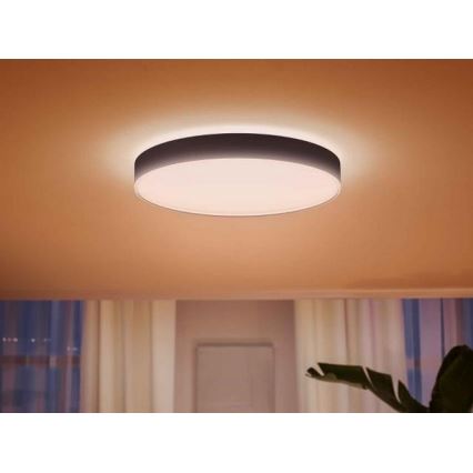 Philips - LED Pritemdomas lubinis šviestuvas Hue LED/48W/230V 2200-6500K diametras 551 mm juoda + nuotolinio valdymo pultas