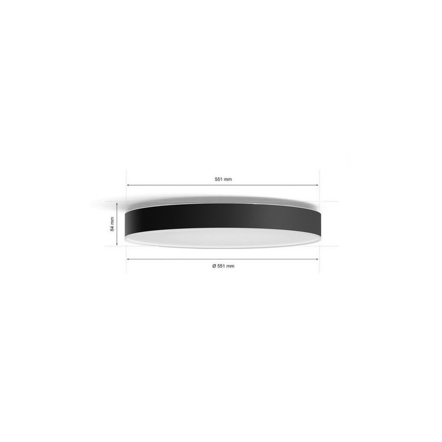 Philips - LED Pritemdomas lubinis šviestuvas Hue LED/48W/230V 2200-6500K diametras 551 mm juoda + nuotolinio valdymo pultas
