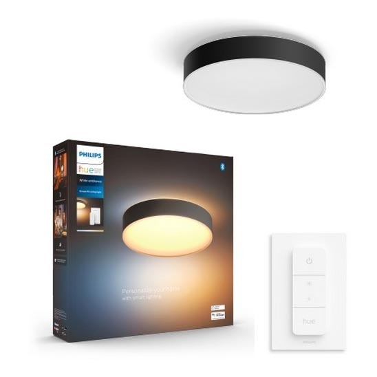 Philips - LED Pritemdomas lubinis šviestuvas Hue LED/19,2W/230V 2200-6500K diametras 381 mm juoda + nuotolinio valdymo pultas