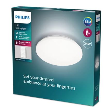 Philips - LED Pritemdomas lubinis šviestuvas LED/24W/230V 2700-6500K + nuotolinio valdymo pultas