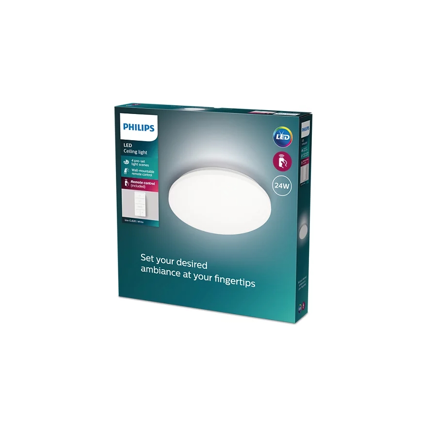 Philips - LED Pritemdomas lubinis šviestuvas LED/24W/230V 2700-6500K + nuotolinio valdymo pultas