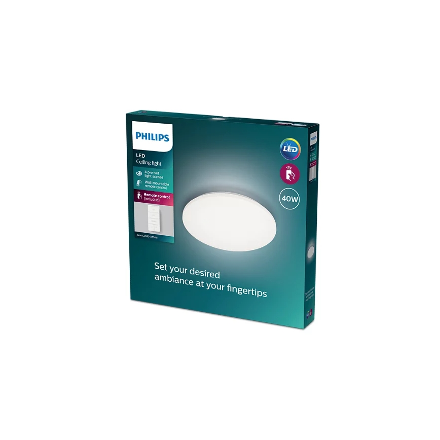 Philips - LED Pritemdomas lubinis šviestuvas LED/40W/230V 2700-6500K + nuotolinio valdymo pultas