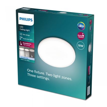 Philips - LED Pritemdomas lubinis šviestuvas SCENE SWITCH LED/18W/230V diametras 30 cm 4000K balta