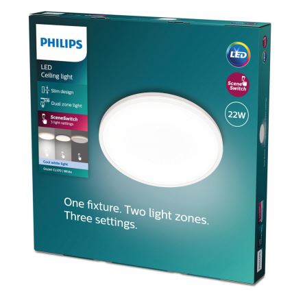 Philips - LED Pritemdomas lubinis šviestuvas SCENE SWITCH LED/22W/230V diametras 40 cm 4000K balta