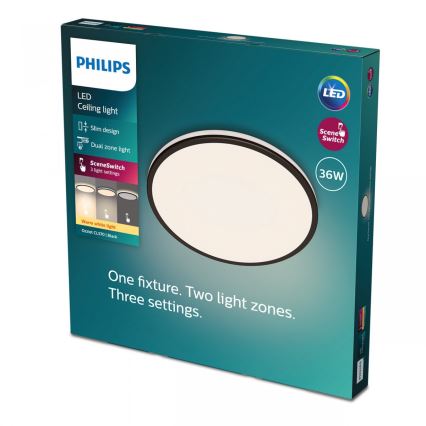 Philips - LED Pritemdomas lubinis šviestuvas SCENE SWITCH LED/36W/230V diametras 50 cm 2700K juoda