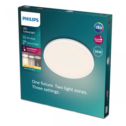 Philips - LED Pritemdomas lubinis šviestuvas SCENE SWITCH LED/36W/230V diametras 50 cm 2700K balta