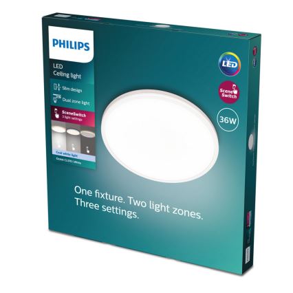 Philips - LED Pritemdomas lubinis šviestuvas SCENE SWITCH LED/36W/230V diametras 50 cm 4000K balta