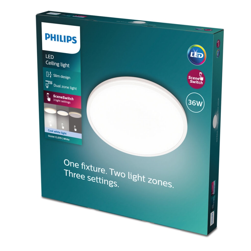 Philips - LED Pritemdomas lubinis šviestuvas SCENE SWITCH LED/36W/230V diametras 50 cm 4000K balta