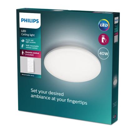 Philips - LED Pritemdomas lubinis šviestuvas LED/40W/230V 2700-6500K + nuotolinio valdymo pultas