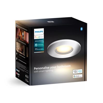 Philips - LED Reguliuojamas vonios įleidžiamas šviestuvas Hue ADORE BATHROOM 1xGU10/4,2W/230V 2200-6500K IP44