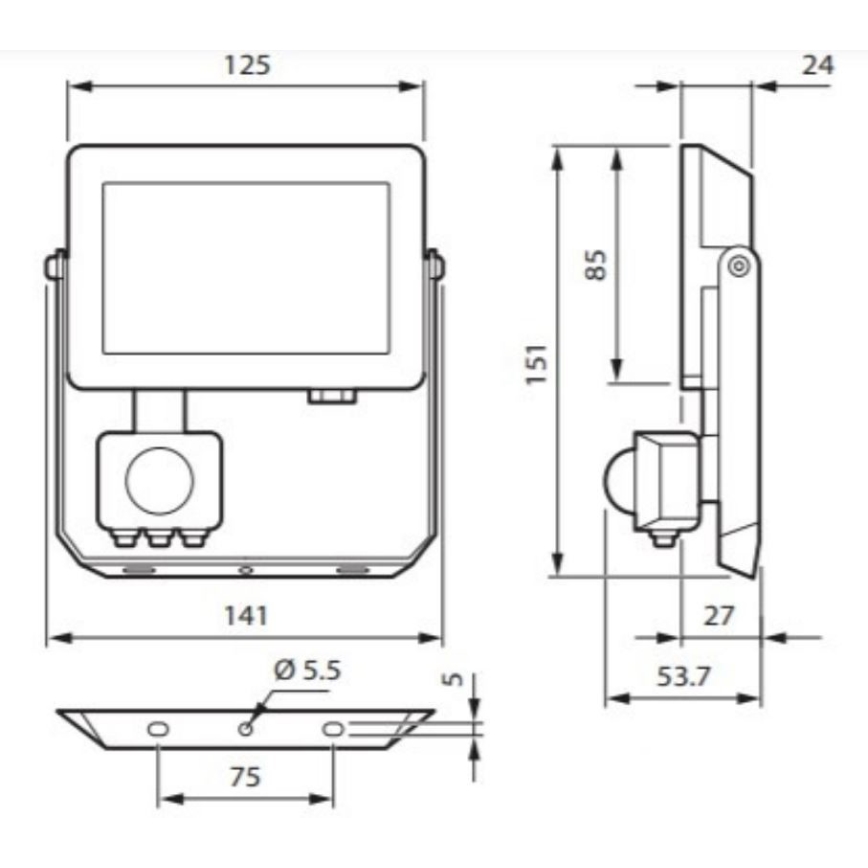 Philips - LED prožektorius su judesio davikliu DECOFLOOD LED/20W/230V IP65