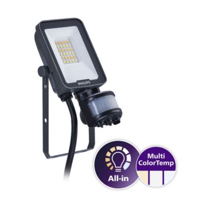 Philips - LED reflektorius su judesio ir sutemos jutikliu LEDINAIRE ALL-IN LED/10W/230V 3000/4000/6500K IP65